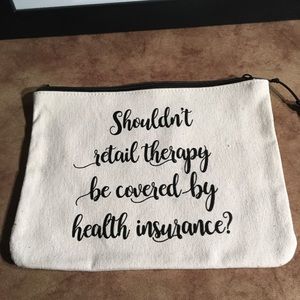 FALLON & ROYCE NWOT AUTHENTIC FLAT CANVAS POUCH. ZIP TOP CLOSURE TASSELS